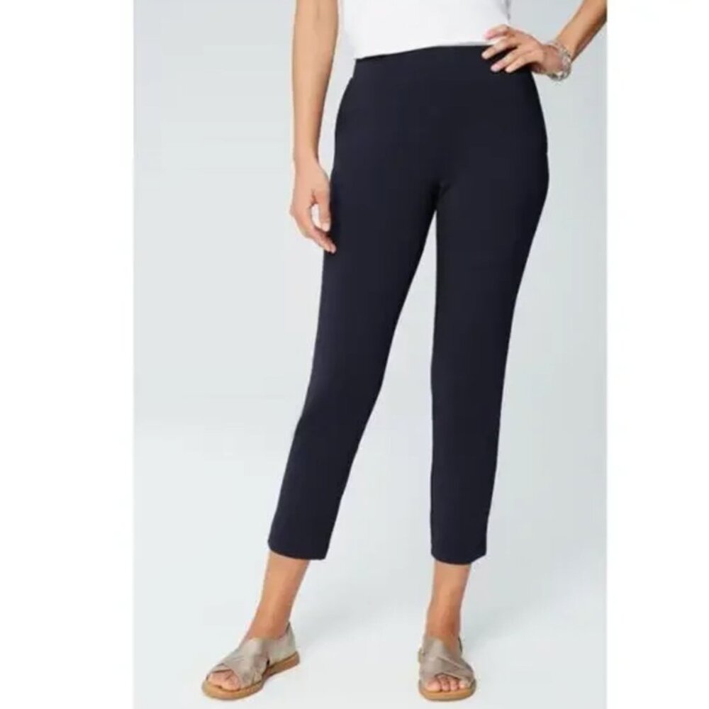 NEW J Jill Pure Jill Affinity Slim-Leg Cropped Pants Pockets Black Sz 2X NWT